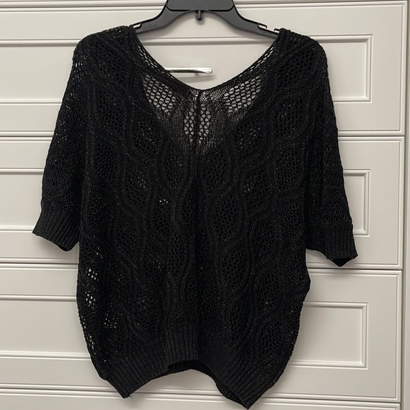 Black knit sweater top - Picture 3 of 6